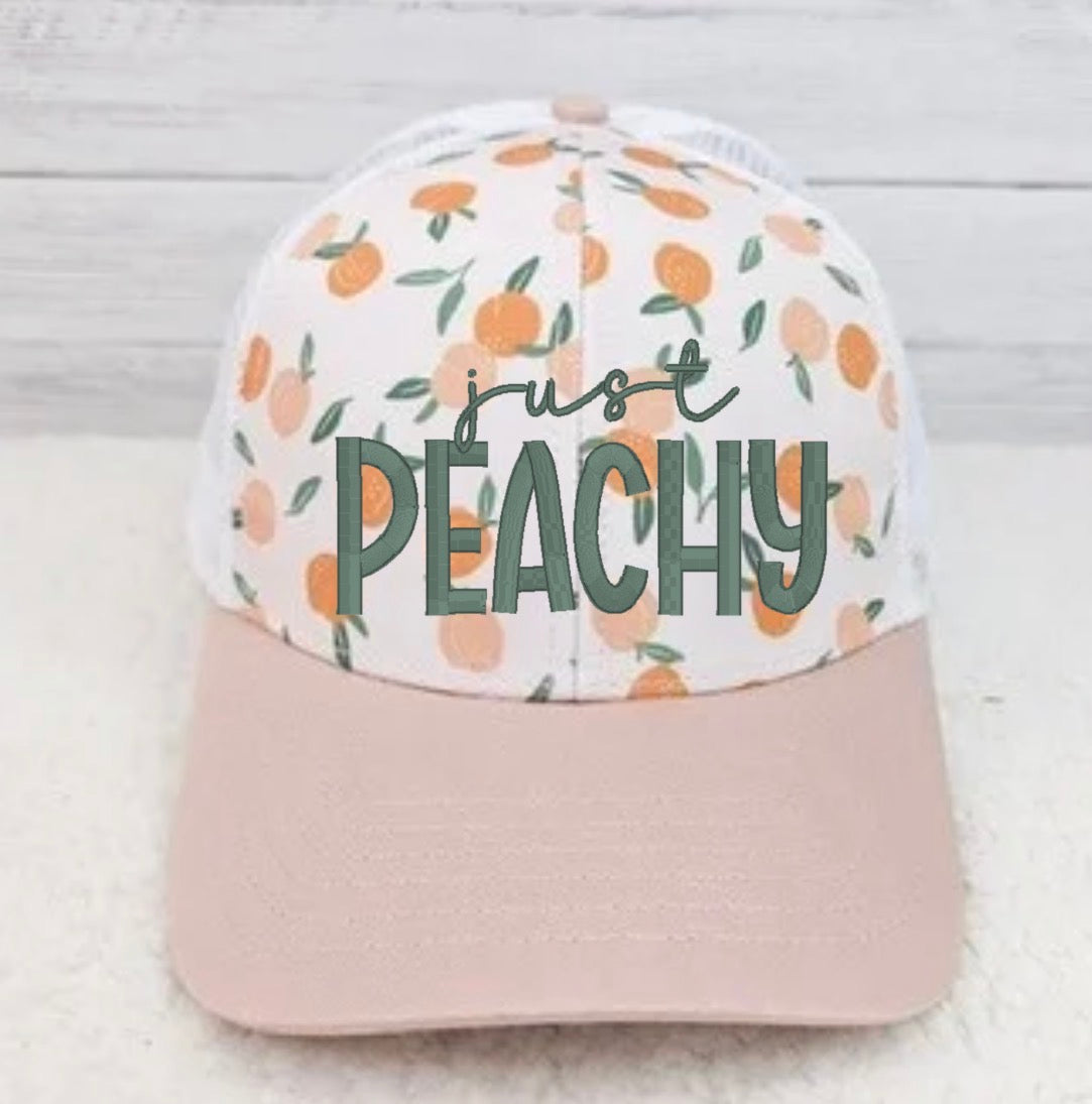 Just Peachy Embroidered Hat