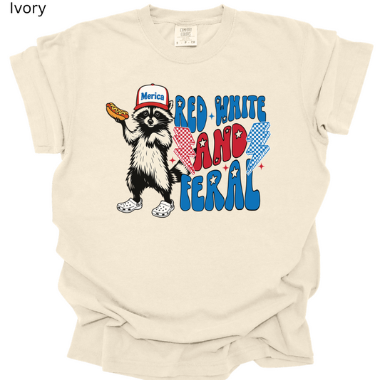 Red, White, & Feral Option 2 Tee