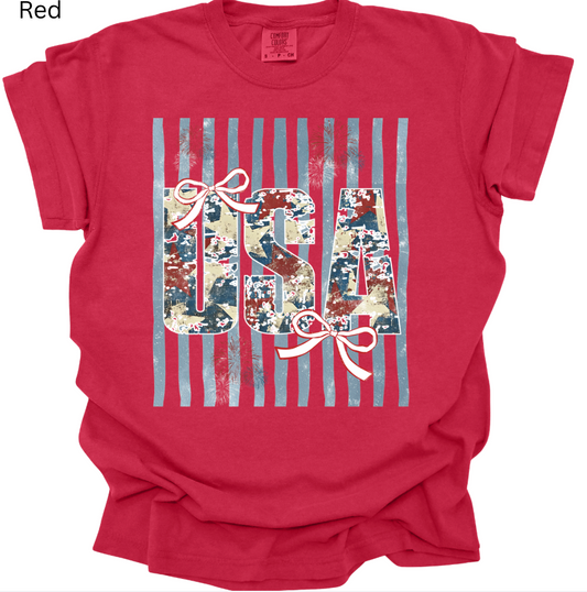 Striped USA Tee