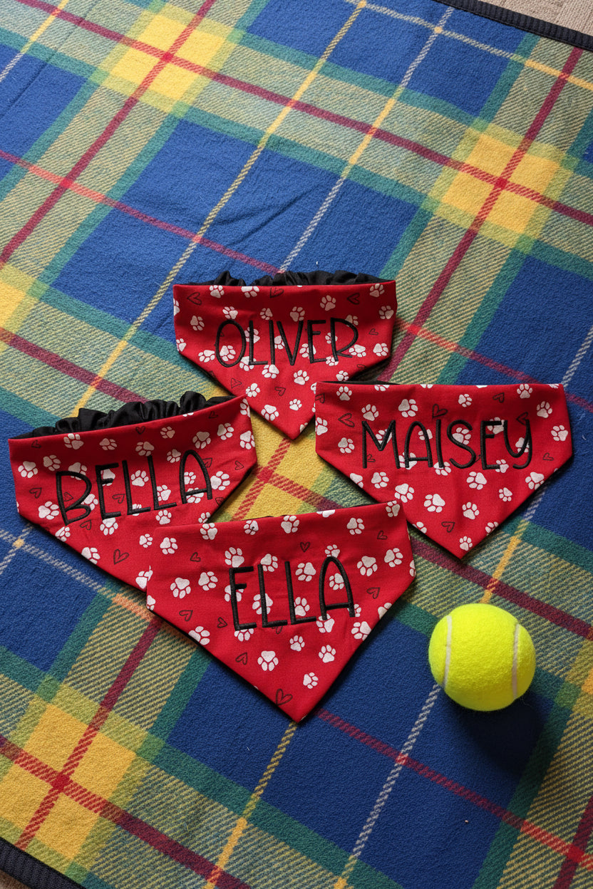 Custom Embroidered Dog Bandanas