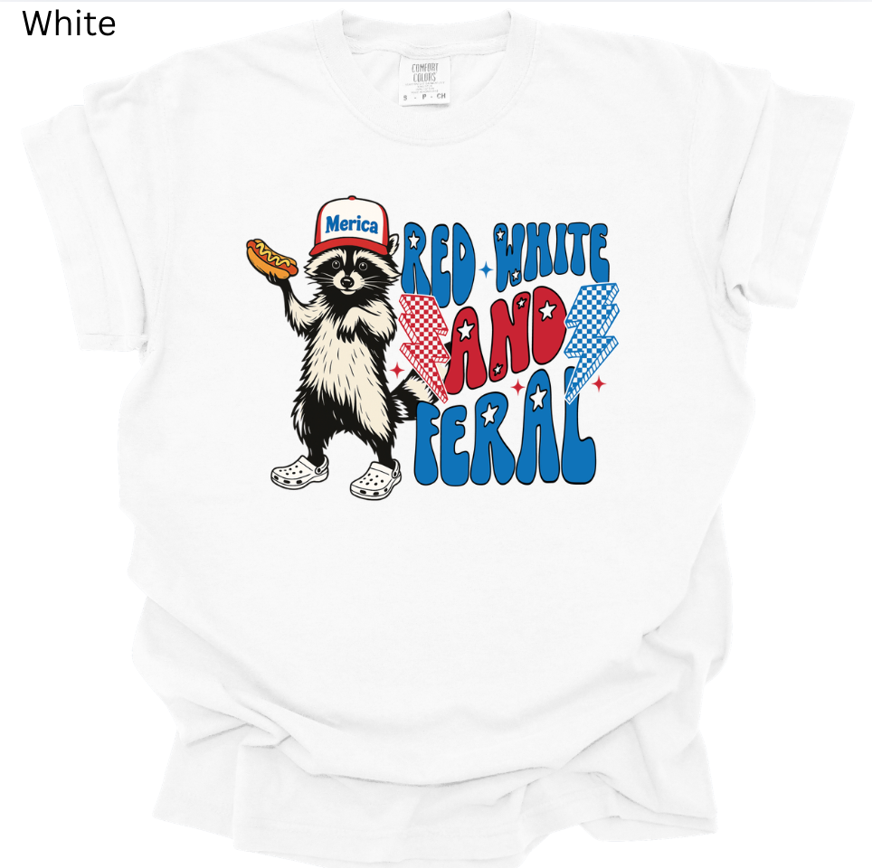 Red, White, & Feral Option 2 Tee