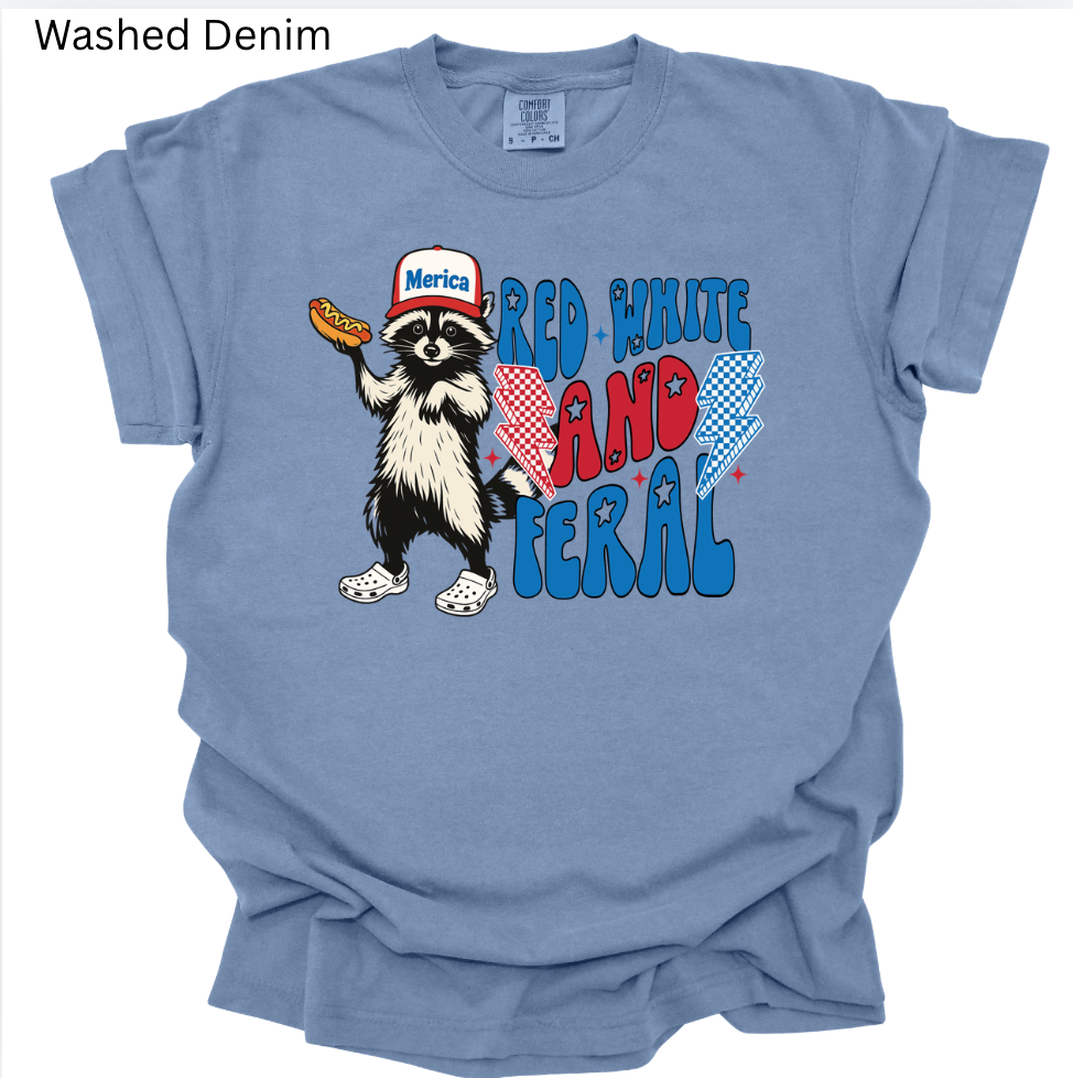 Red, White, & Feral Option 2 Tee