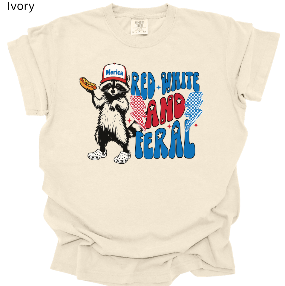Red, White, & Feral Option 2 Tee