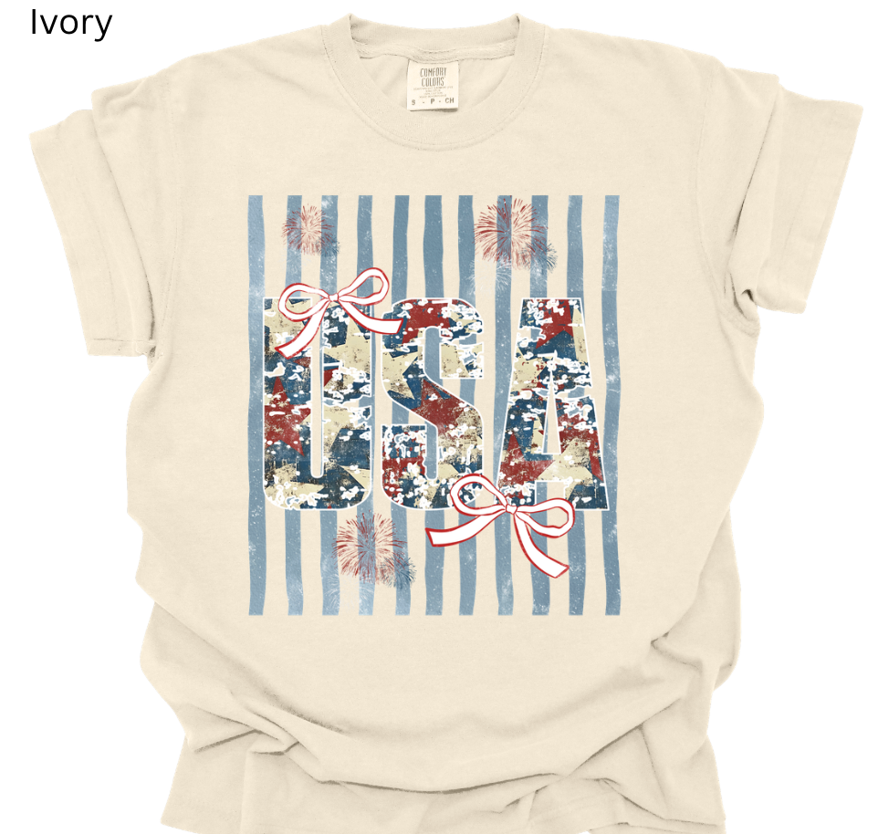 Striped USA Tee