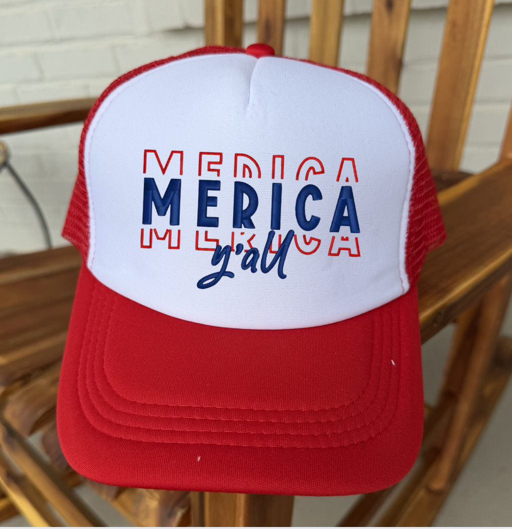 Merica Y'all Embroidered Hat