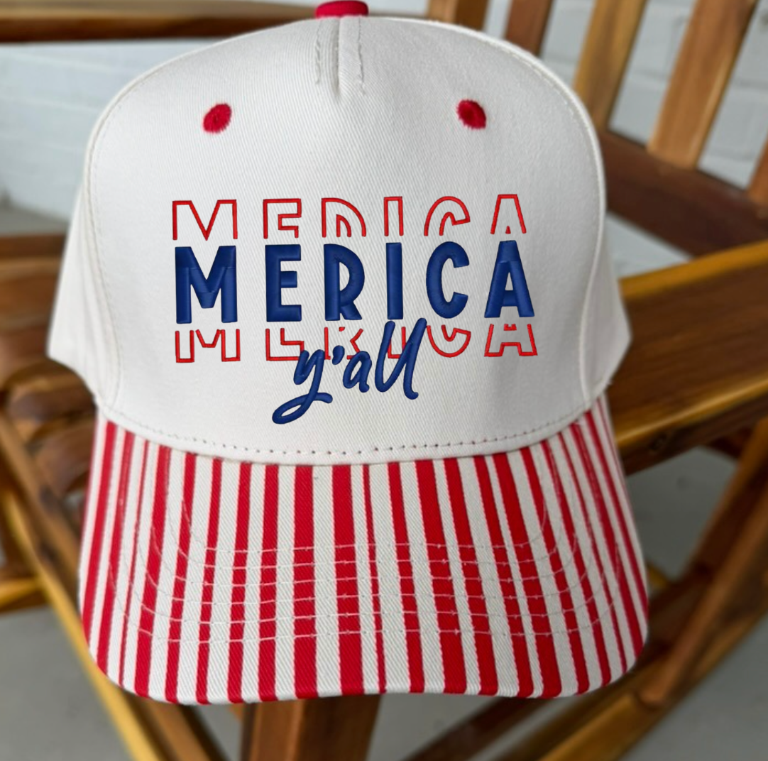 Merica Y'all Embroidered Hat