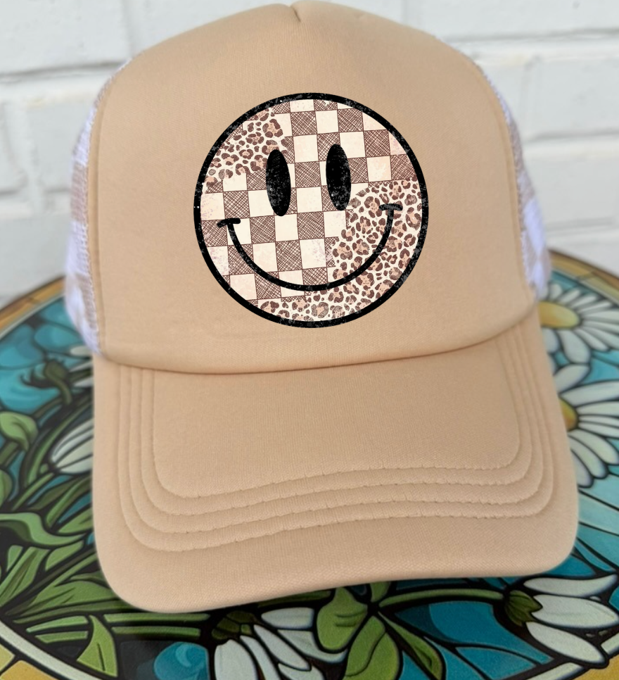 Checkered Smiley Hat