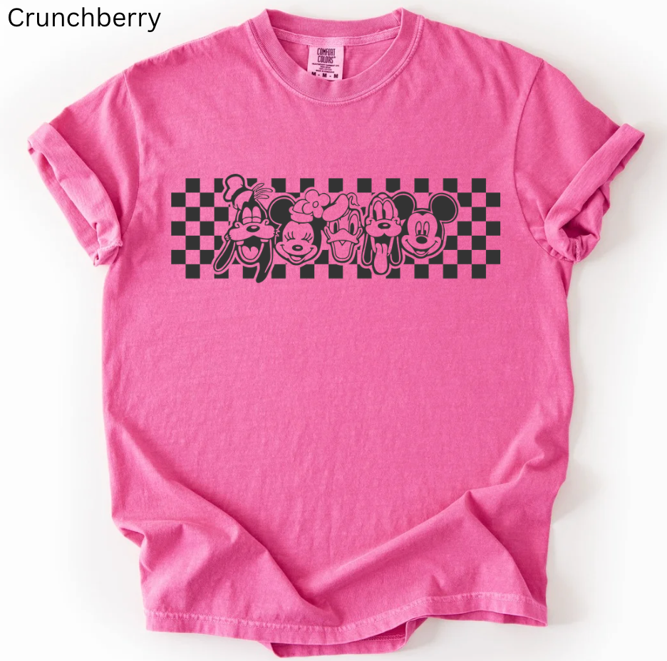 Mickey and Friends Checkered Tee