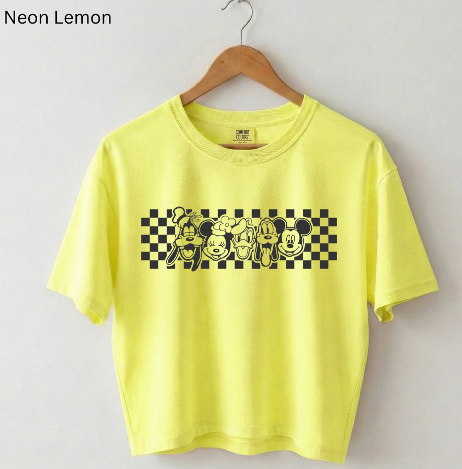 Mickey and Friends Checkered Tee