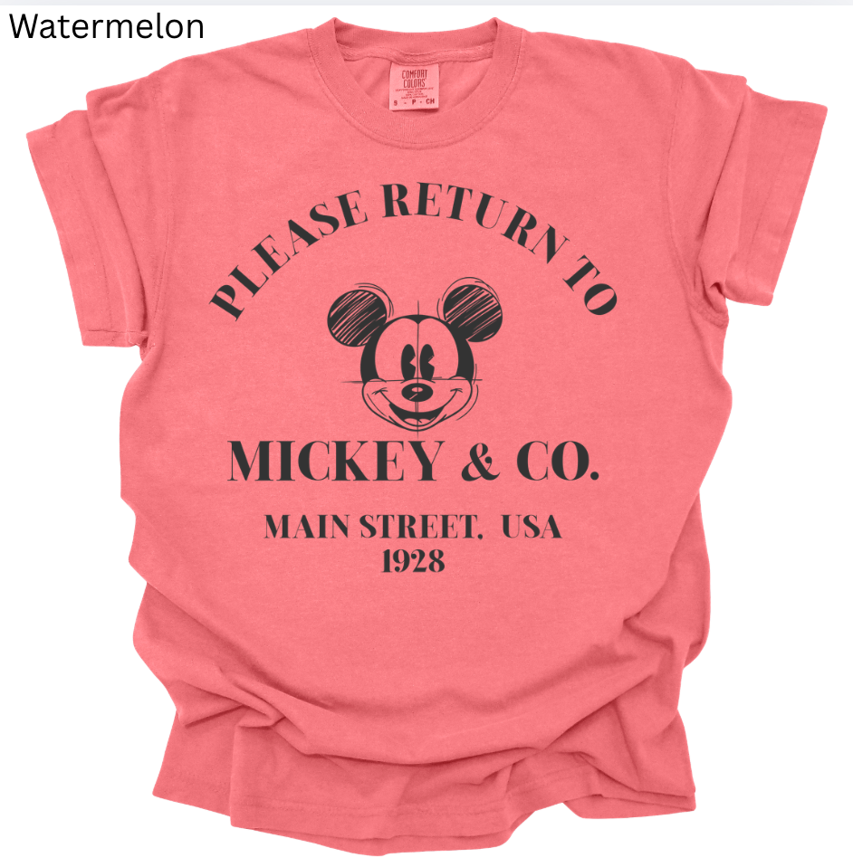 Please Return to Main street Mickey Tee