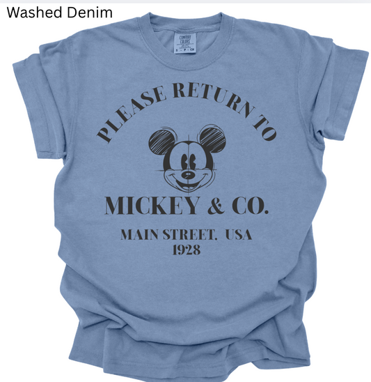 Please Return to Main street Mickey Tee