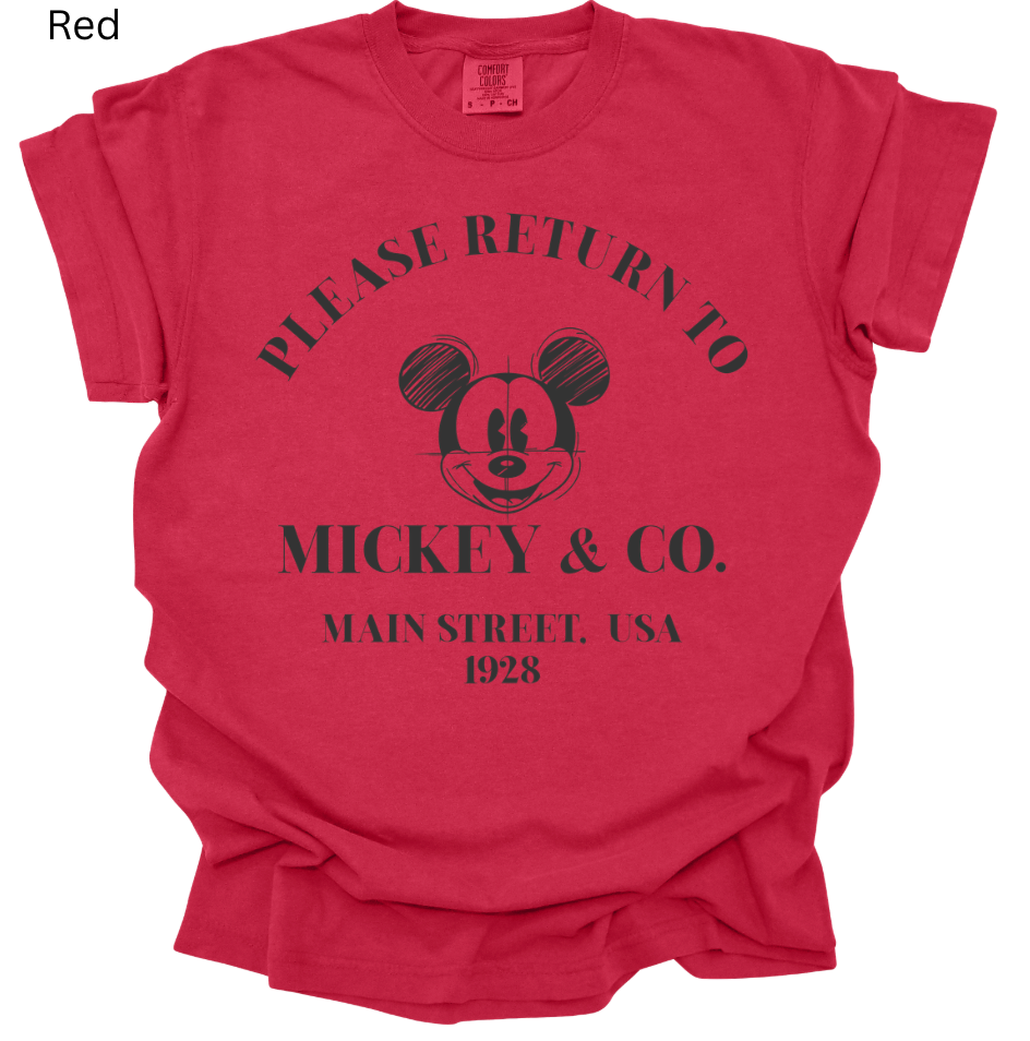 Please Return to Main street Mickey Tee