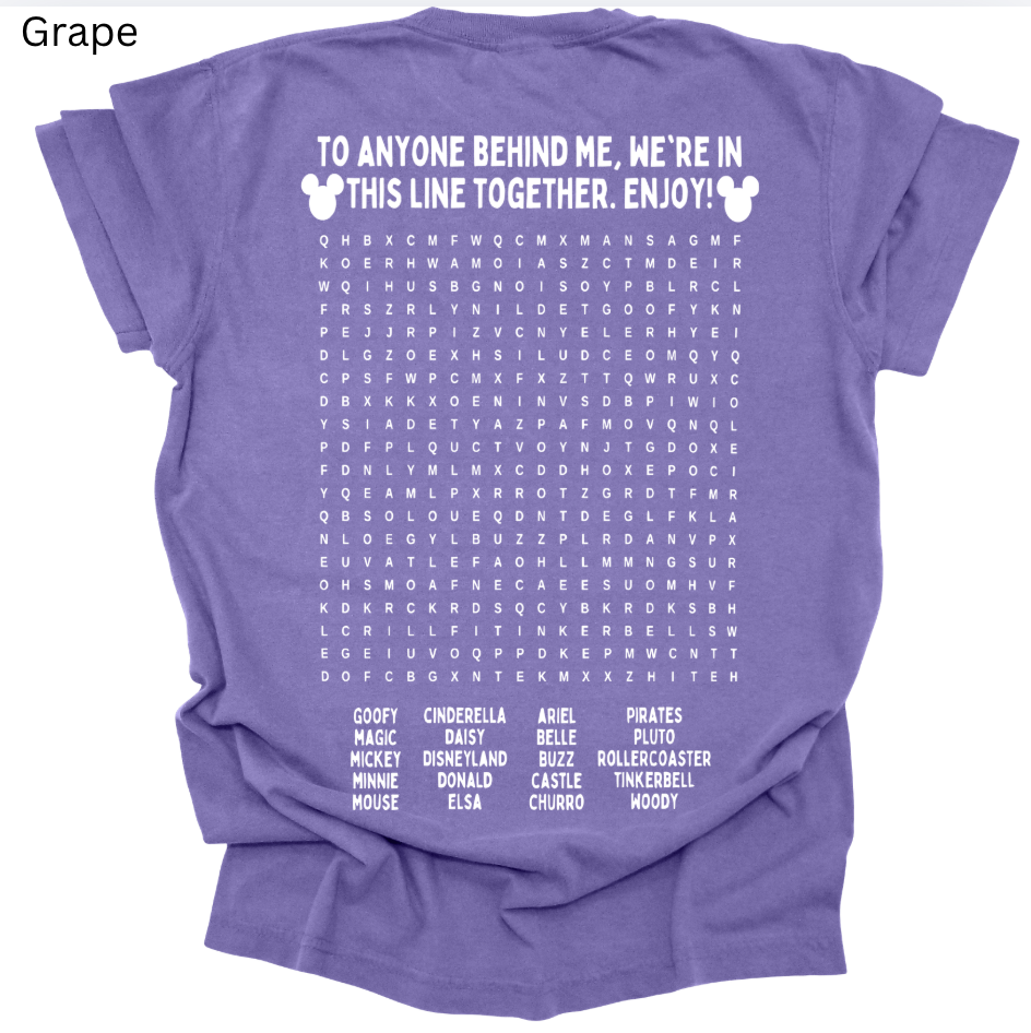 Disney Crossword Puzzle Tee