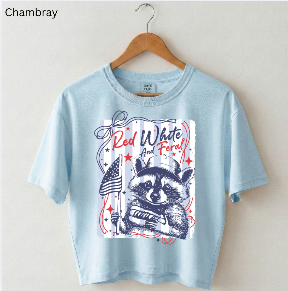 Red, White, & Feral Comfort Colors Tee